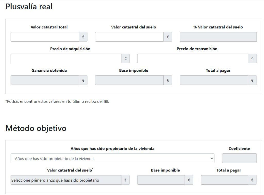 calculadora plusvalia rivas