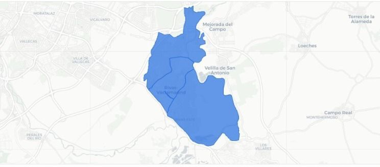 Zonas analizadas de Rivas Vaciamadrid